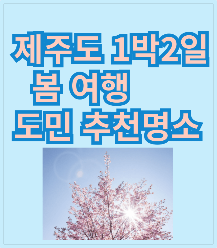 제주도 1박2일 봄 여행 - 도민 추천 숨은 명소 총정리