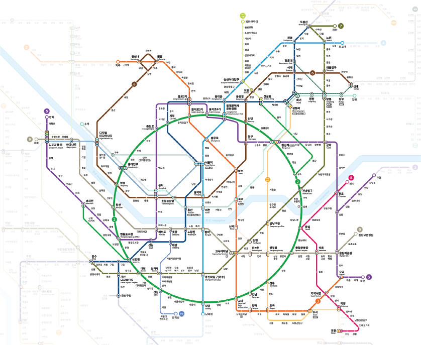 2024 기후동행카드 기후동행카드 승·하차 가능 지하철 노선도