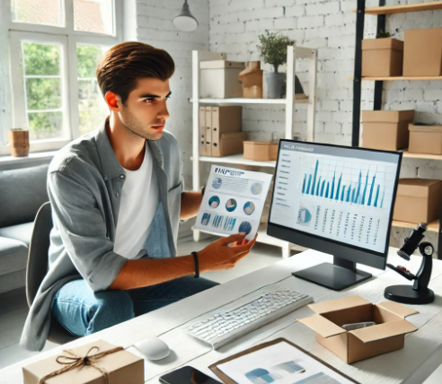 젊은 남성 온라인 부업 이미지