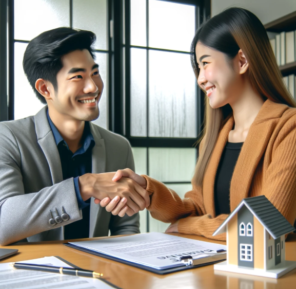 계약이성사되어악수하는모습