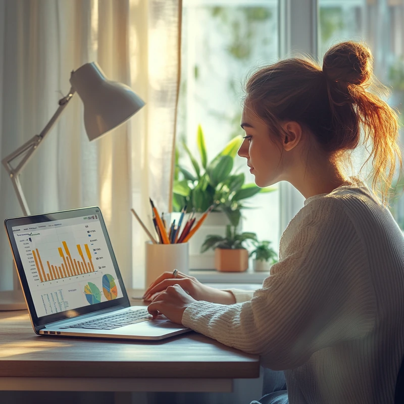 2025 국내 상장 미국 ETF 수익률 순위와 연금 ETF 장기 투자 분석, 투자자가 노트북으로 ETF 성과 그래프를 비교하며 안정적 연금 운용 전략 탐색, 미국 ETF 투자 수익, 연금 계좌, 자산 배분, 투자 비교, 장기 수익 키워드 자연스럽게 반영