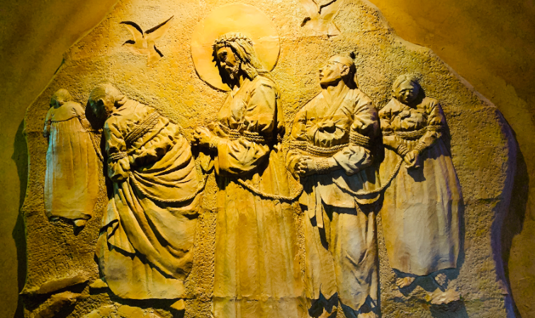 해미 순교성지 옆 망루내부 조각품