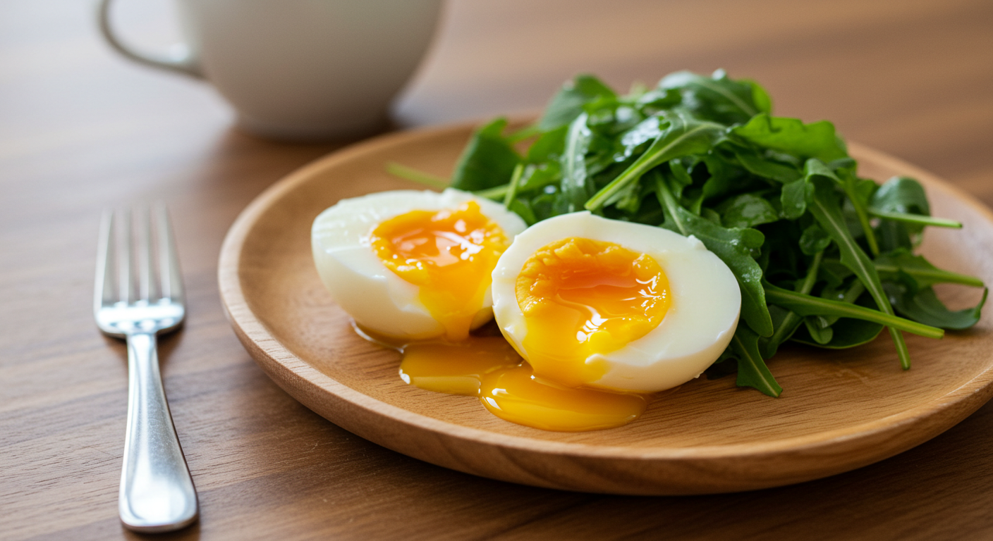 반숙 에그 + 샐러드 = 감성의 완성