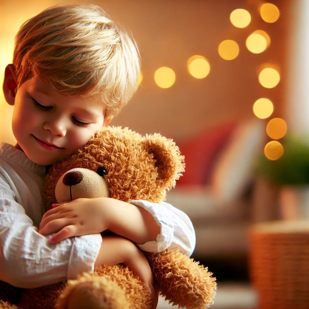 애착인형을-안고있는-아이