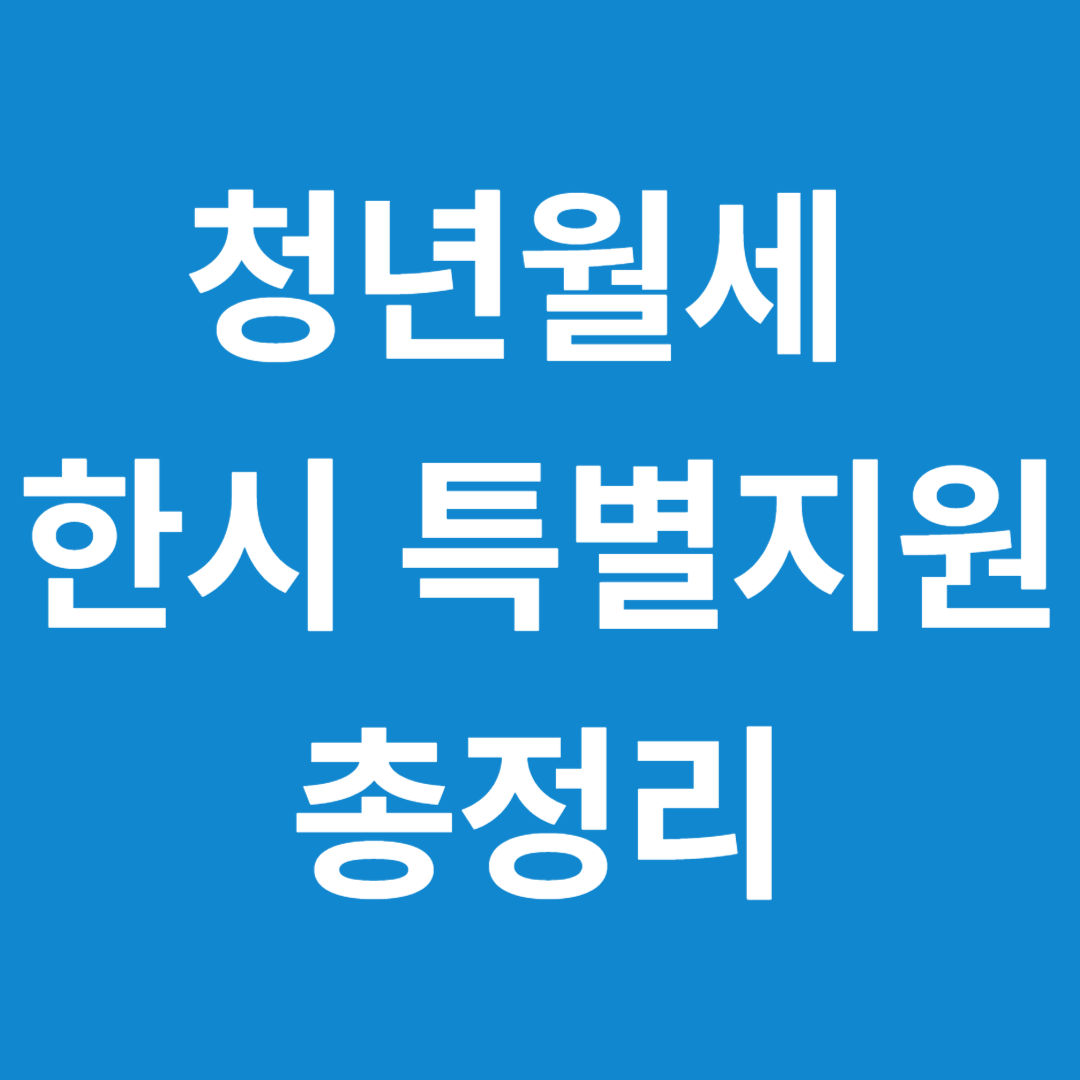 청년월세 한시 특별지원