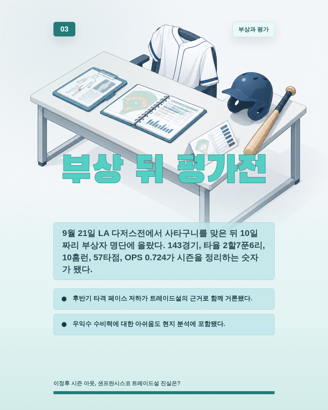 부상 뒤 평가전
