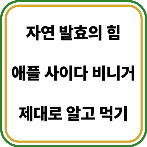 애플 사이다 비니거의 효능과 부작용