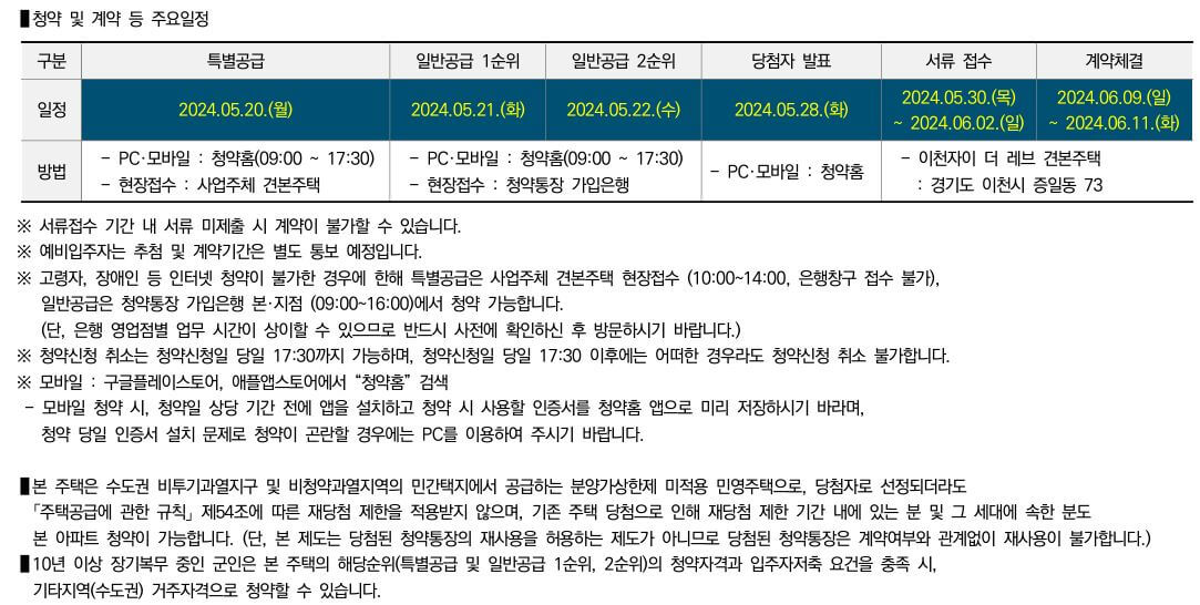 이천자이더레브 청약 일정 및 공급가격