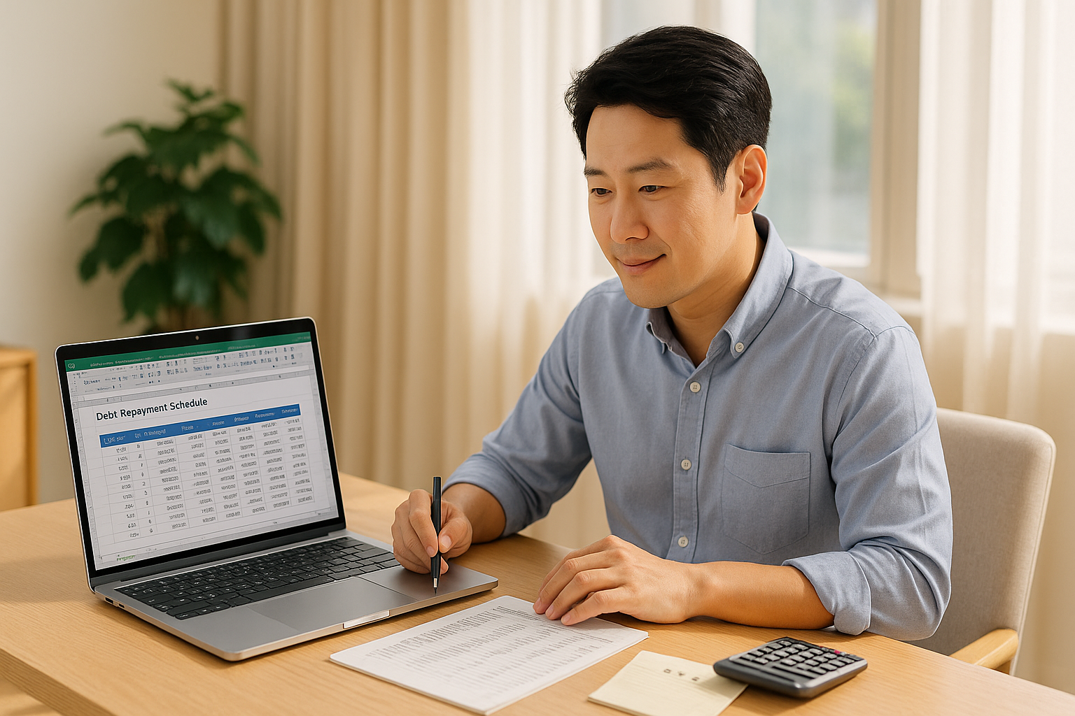 부채상환 계획표 작성