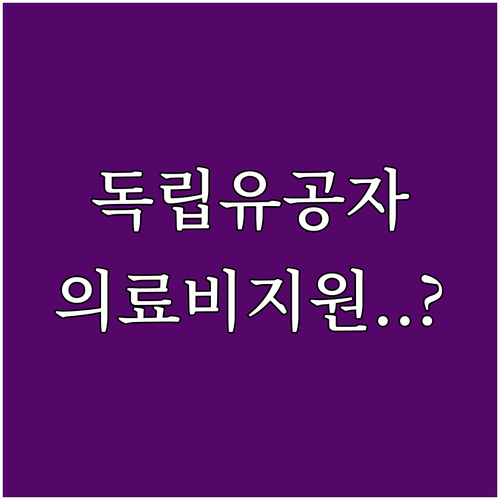 2025년 충청남도 독립유공자 의료비..