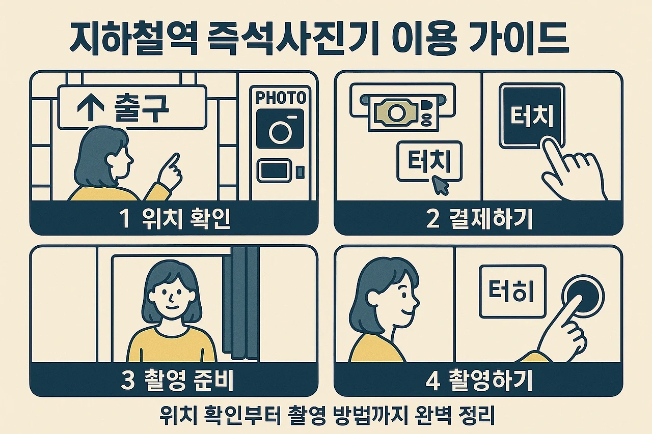지하철역 즉석사진기 이용 가이드 - 위치 확인부터 촬영 방법까지 완벽 정리