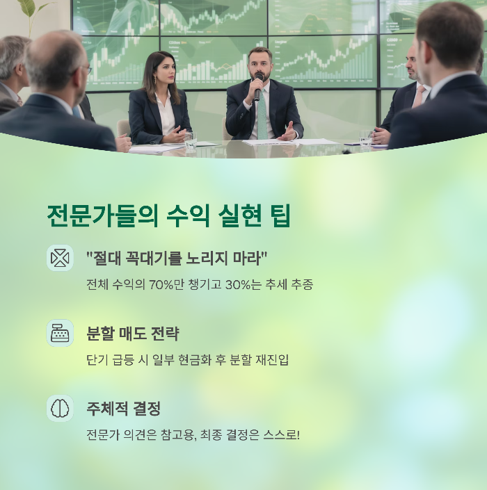 전문가들이 말하는 수익 실현 팁