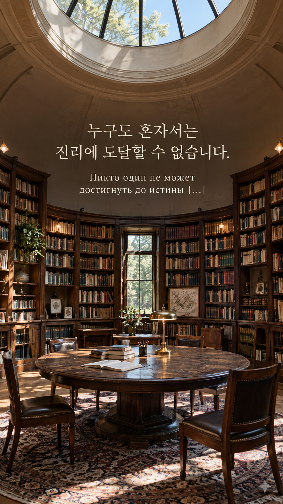 진실은 혼자 완성하지 않는다 — 둥근 열람실의 책과 빈 의자