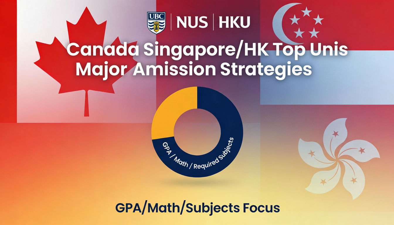 캐나다&middot;싱가포르&middot;홍콩 명문대 전공별 입시 전략: GPA&middot;수학&middot;필수 과목 중심의 정교한 구조