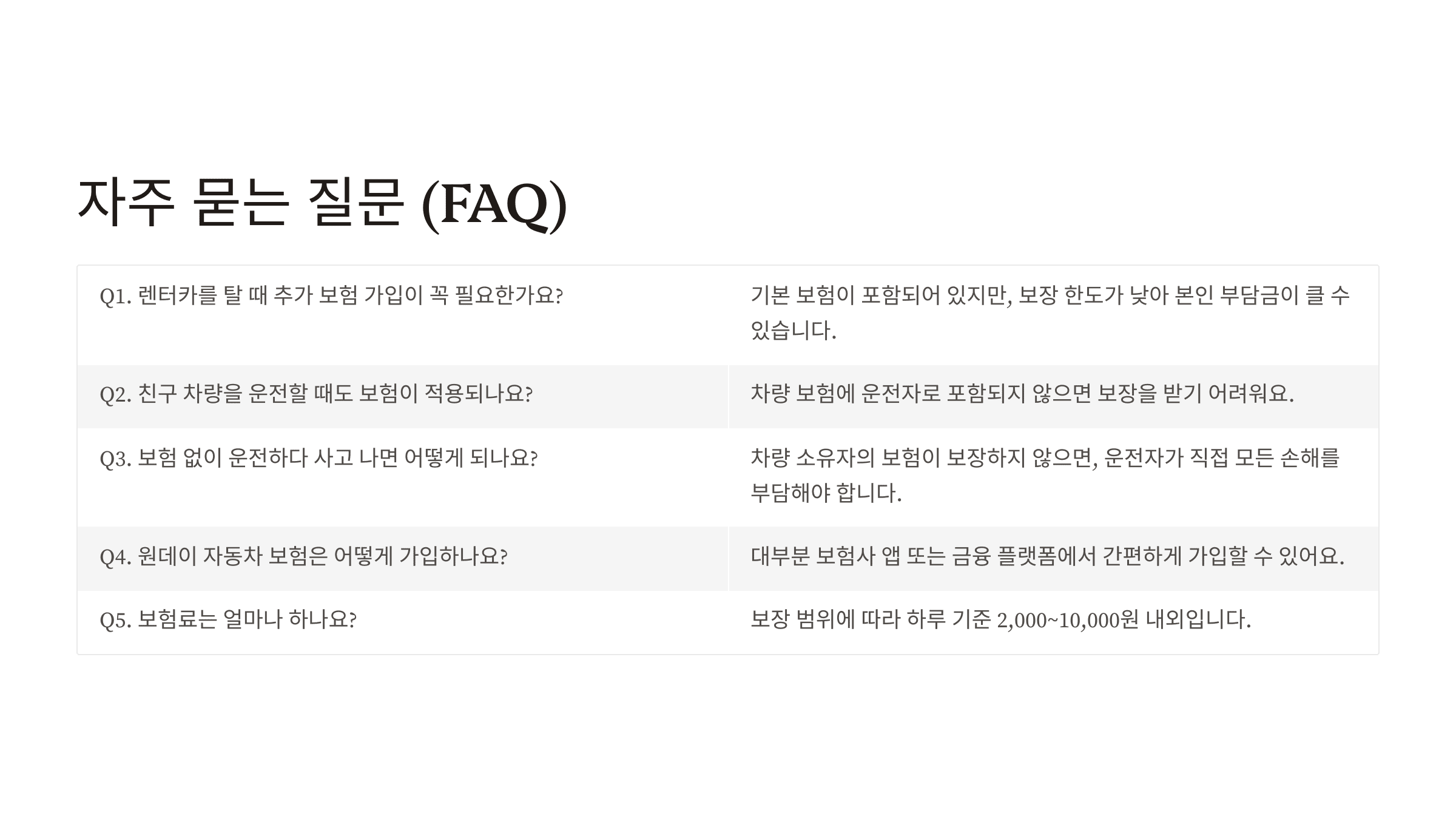 자주 묻는 질문 (FAQ)
