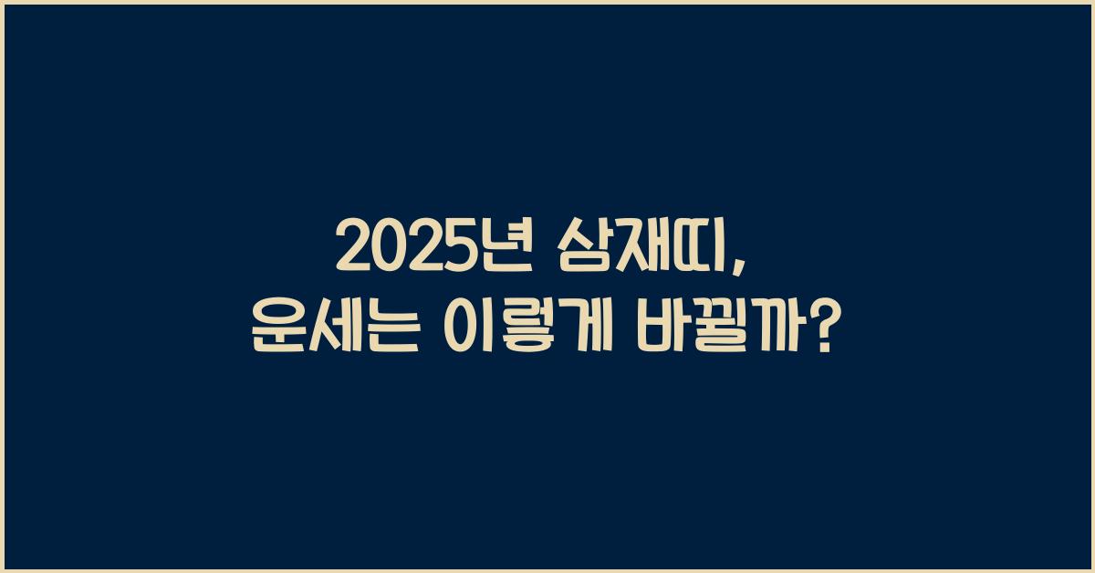 2025년 삼재띠