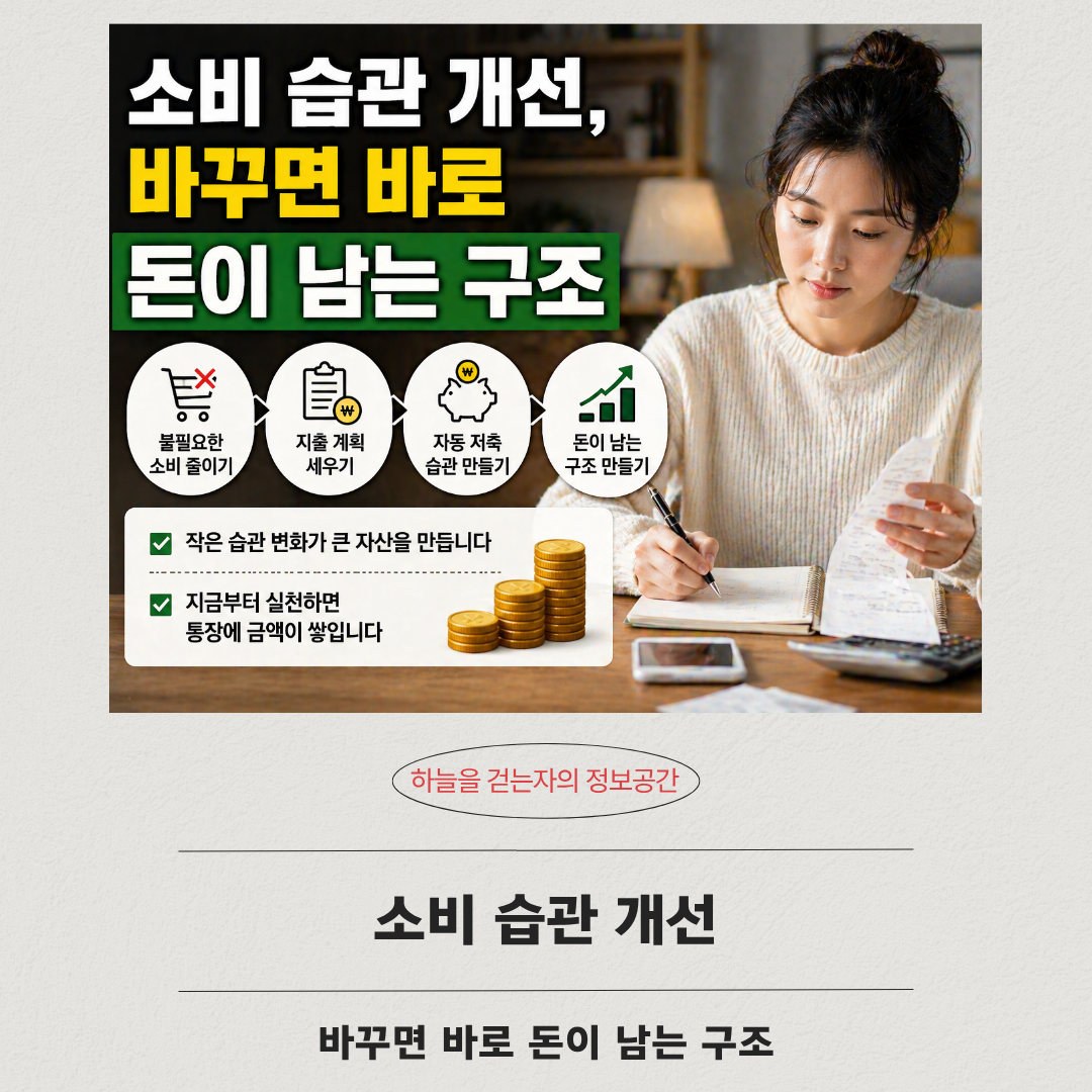 소비 습관 개선, 바꾸면 바로 돈이 남는 구조