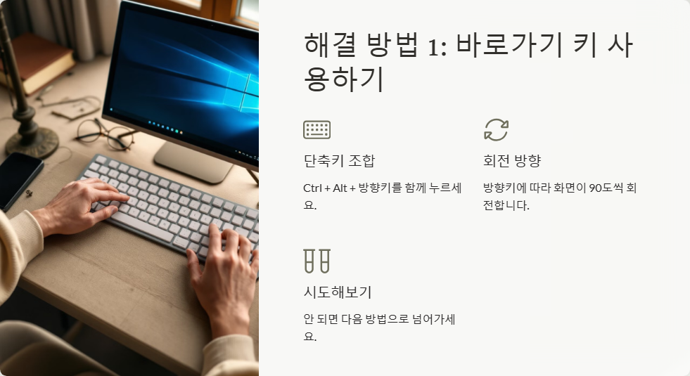 윈도우11에서 화면 회전이 안될 때 해결하는 법