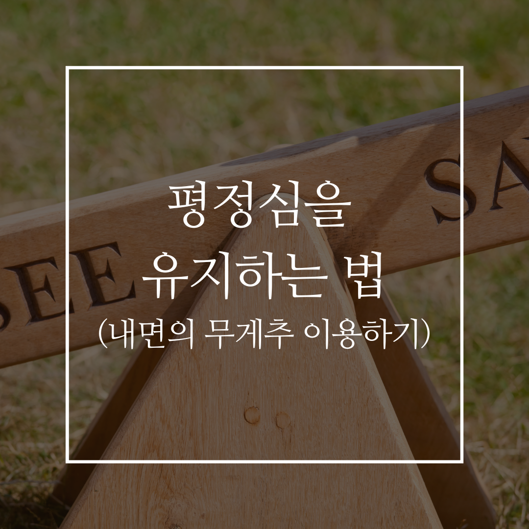 평정심을 유지하는 법 - 내면의 무게추 이용하기