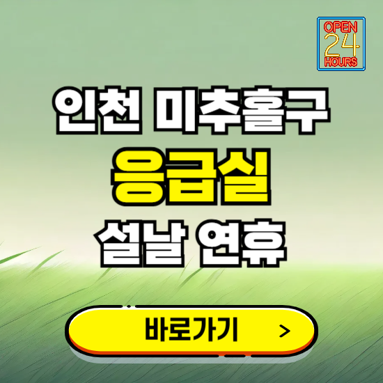 인천 미추홀구 설날 연휴 비상진료 응급실 병원 찾기 ❘ 내근처 24시 야간 심야 휴일 가능한 곳