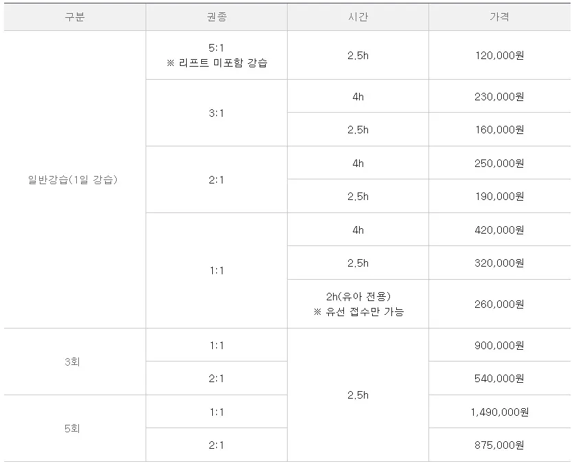 곤지암 스키 강습