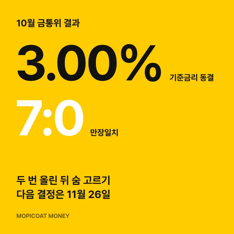 기준금리 3% 동결 썸네일