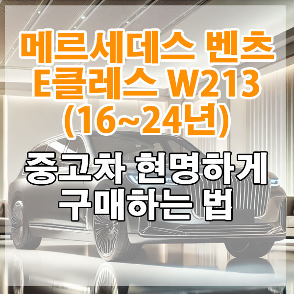 메르세데스 벤츠 E클레스 W213(16~24년) 중고차 현명하게 구매하는 법