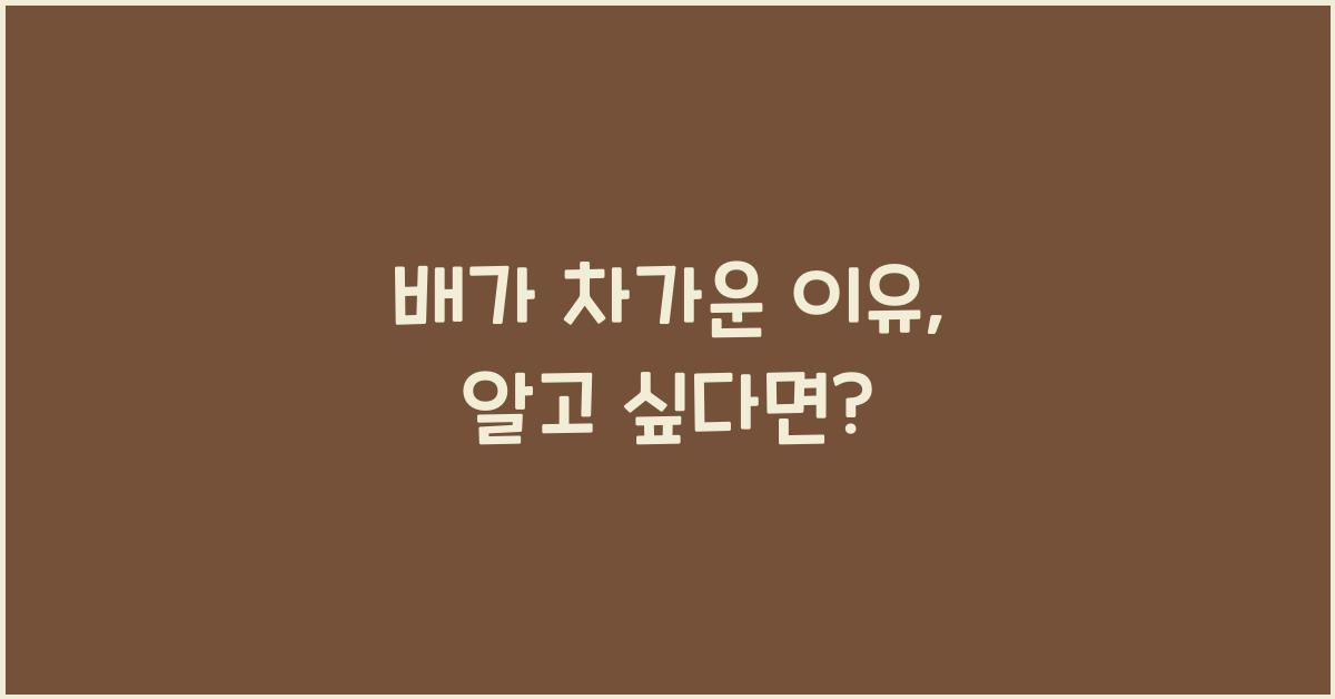 배가 차가운 이유