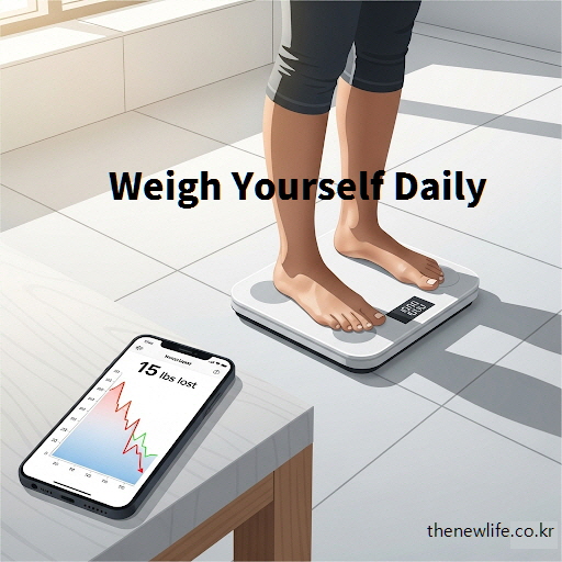 Stepping on a smart scale to track daily weight for an easy way to lose weight