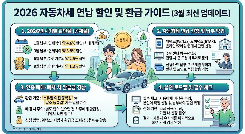 2026 자동차세 연납 할인 및 환급 가이드