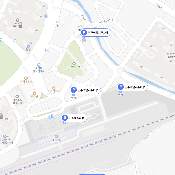 진주역 주차장 위치도