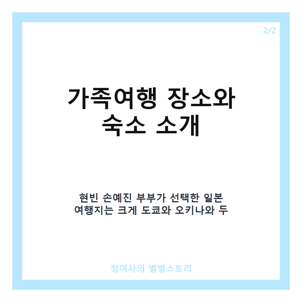 현빈 손예진 가족여행 일본 추천과 도쿄&middot;오키나와 럭셔리 휴가 스팟 공개 카드뉴스 3