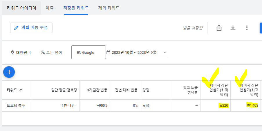 구글 키워드 확인5