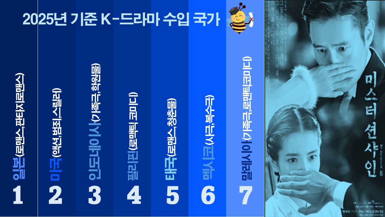2025년 기준 K-드라마 수입한 나라 순위