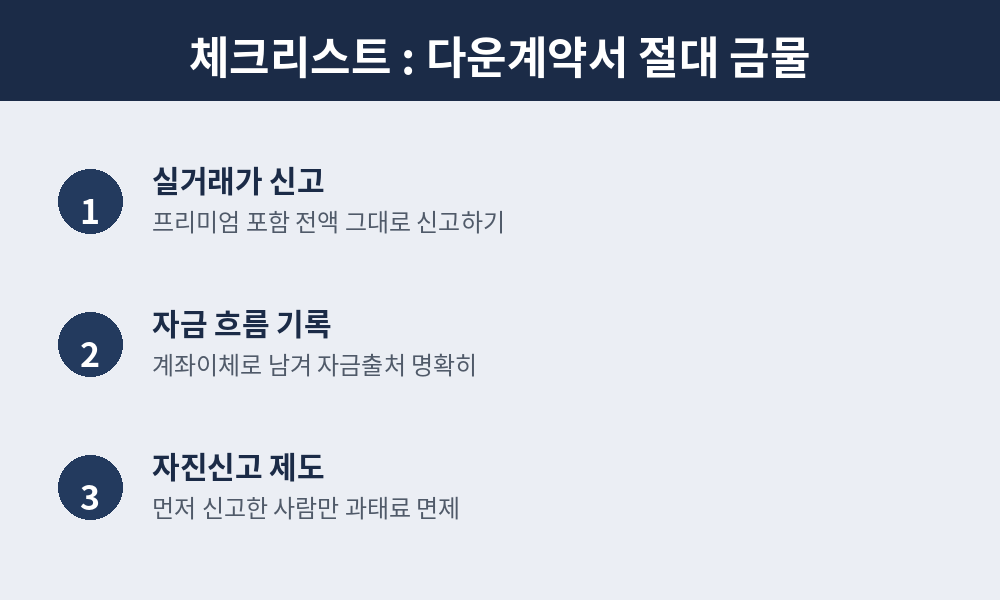 다운계약 절대금물 체크리스트