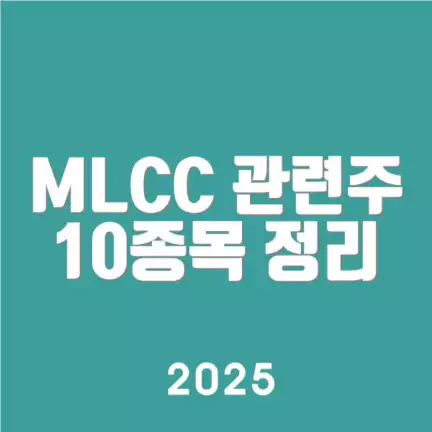 MLCC 관련주 10종목 정리