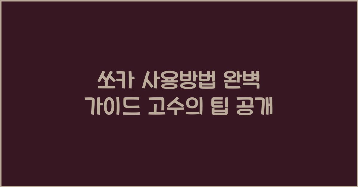 쏘카 사용방법