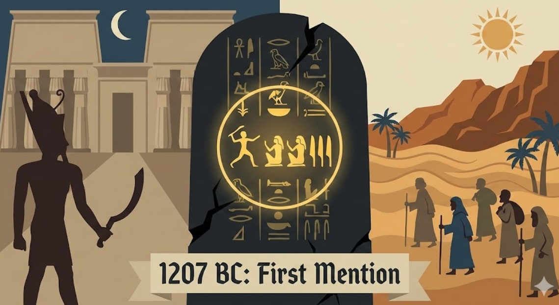 메르넵타 비문 상상도와 파라오