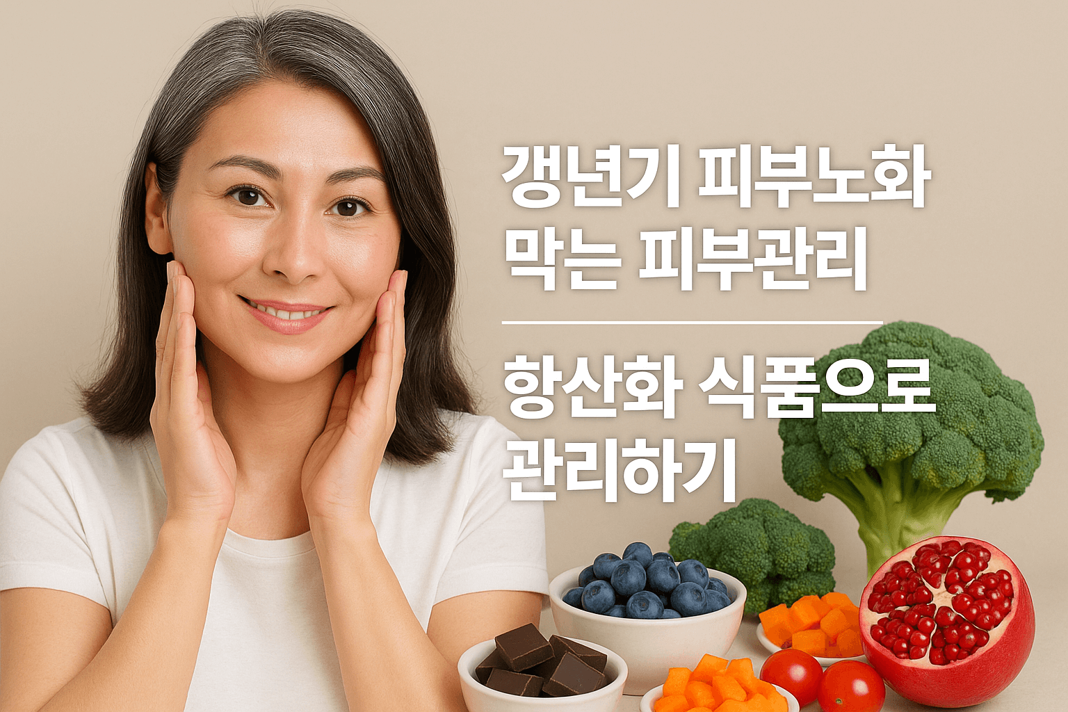 갱년기 피부노화 막는 피부관리 , 항산화 식품으로 관리하기