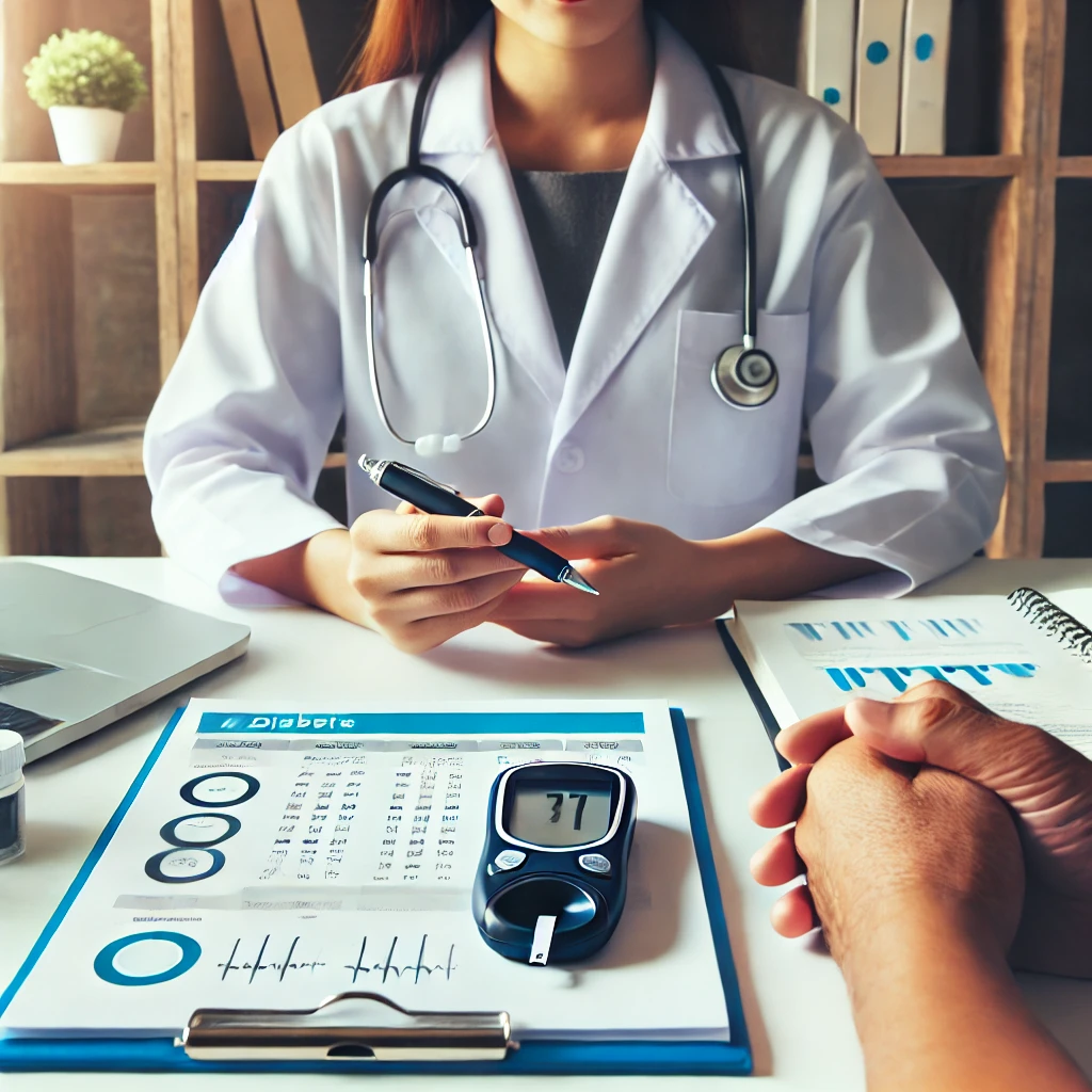 의사와 상담하는 사진