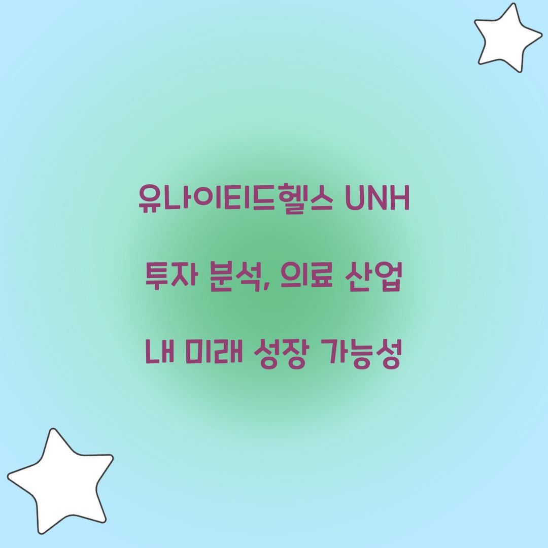 유나이티드헬스 UNH 투자 분석 