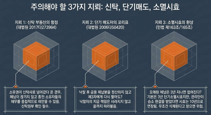 주의해야 할 3가지 지뢰 : 신탁, 단기매도, 소멸시효