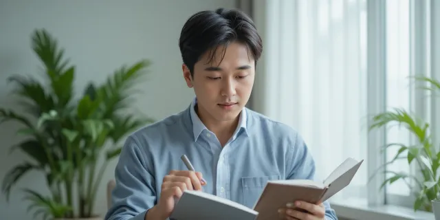 유산균 먹는 시간이 언제인지 살펴보는 모습