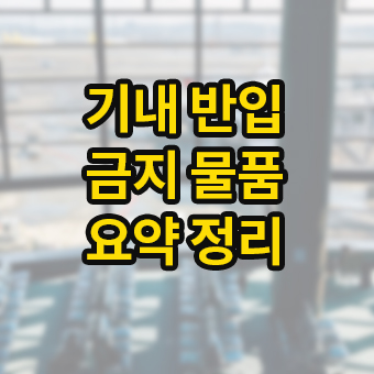 기내 반입 금지 물품 요약정리