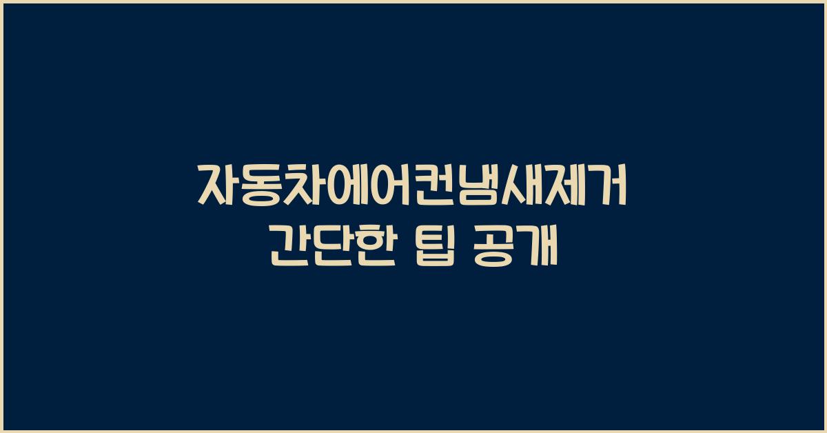 자동차에어컨냄새제거
