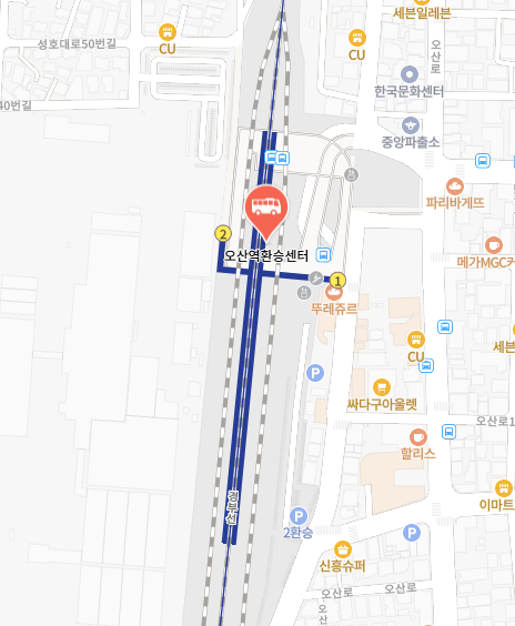 오산역환승센터 위치-지도