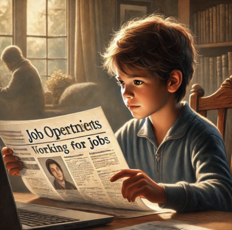 일자리를 알아보는 모습