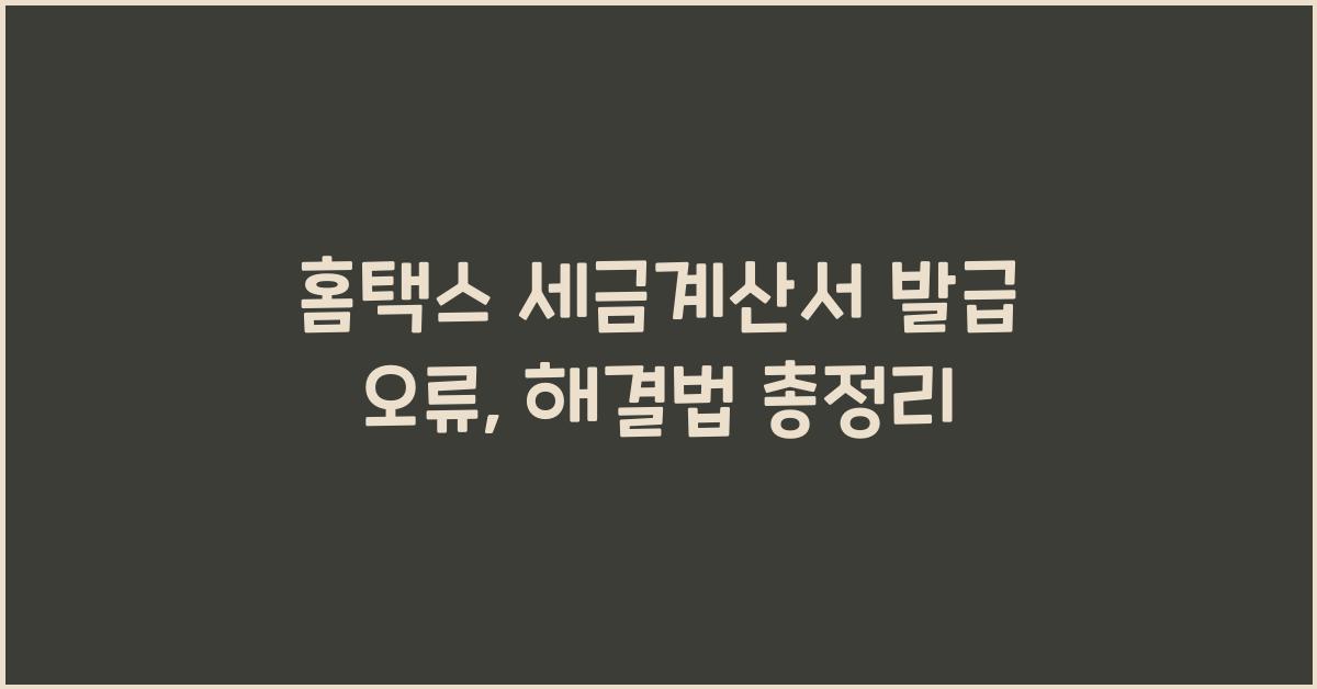 홈택스 세금계산서 발급 오류