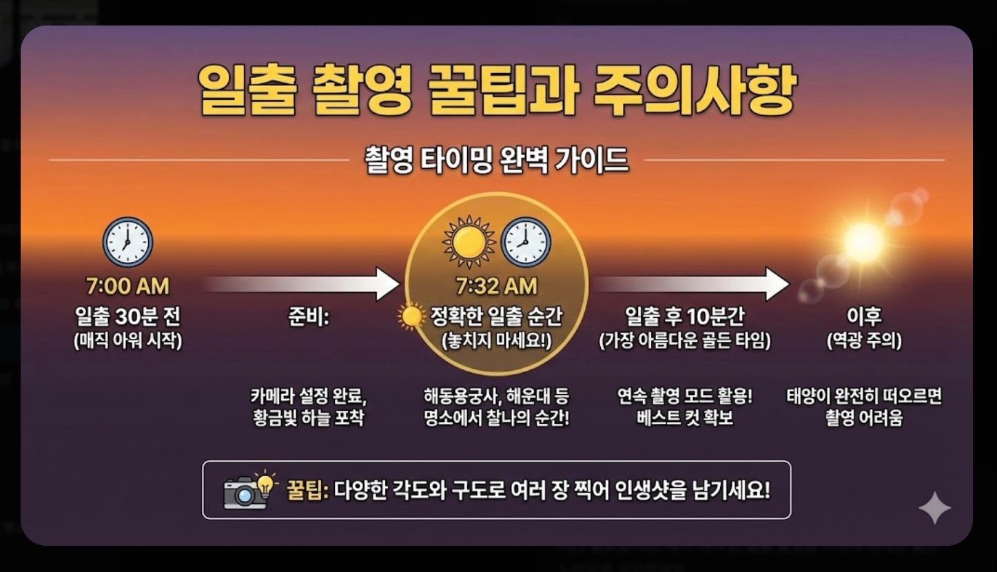부산 일출 시간 2026 병오년 해돋이 명소 완벽 가이드