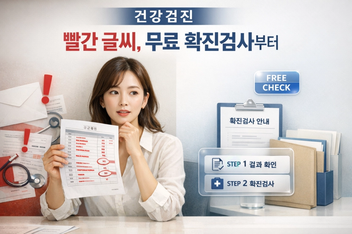 건강검진 결과표 빨간 글씨, 당황 말고 무료 확진검사부터 챙기세요
